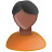 user male black orange Icon